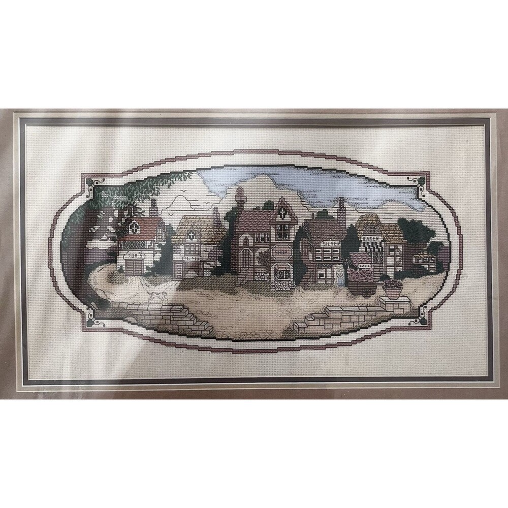 Shopkeeper's Row  Picture Printed Counted Cross Stitch Kit Candamar Designs